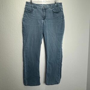 Riders by Lee Jeans Womens 14P Blue Denim Slender Stretch Mid Rise Straight Leg